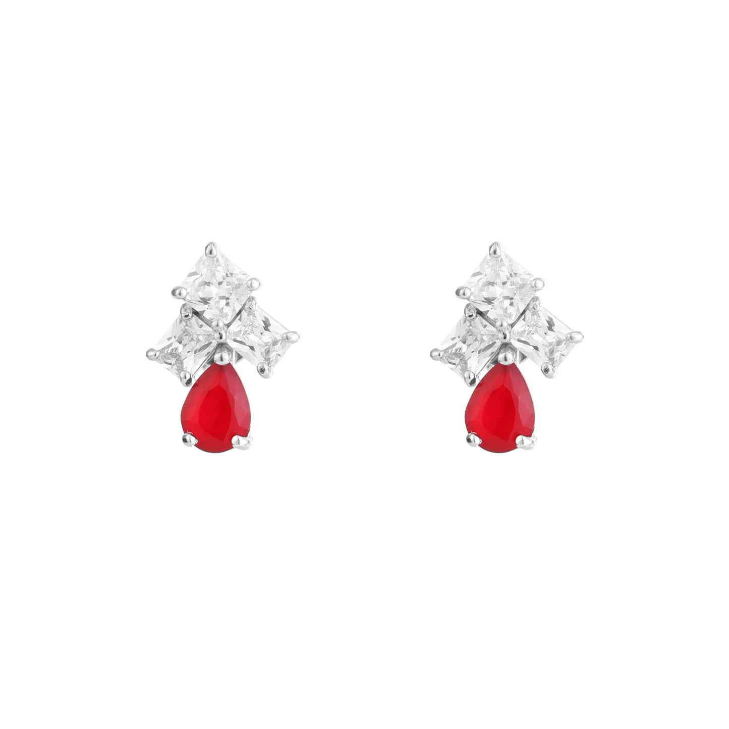 Crimson Spark Stud Earrings