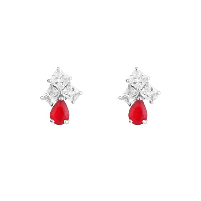 Crimson Spark Stud Earrings