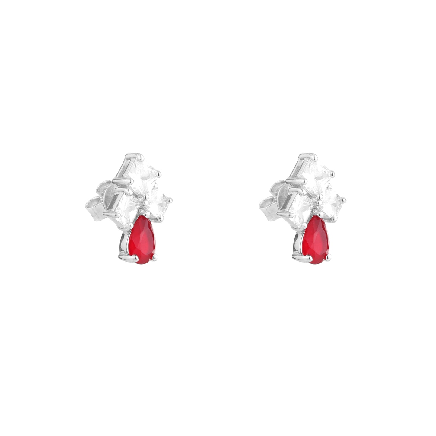 Crimson Spark Stud Earrings