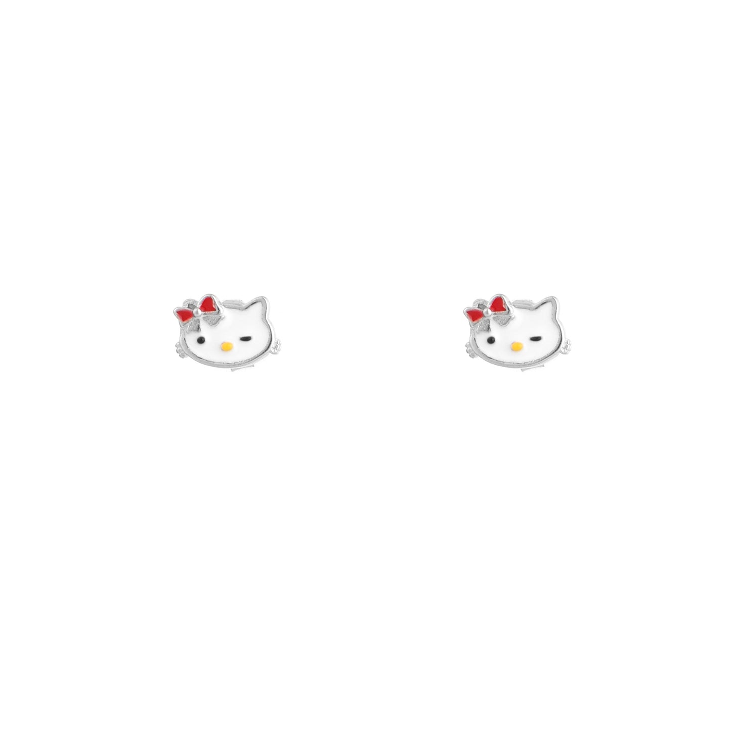 Hello Kitty Charm – 925 Sterling Silver Necklace & Earrings Set