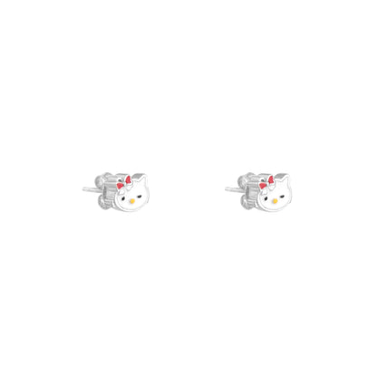 Hello Kitty Charm – 925 Sterling Silver Necklace & Earrings Set
