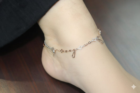 925 Sterling Silver Dainty Drop Anklet (single)