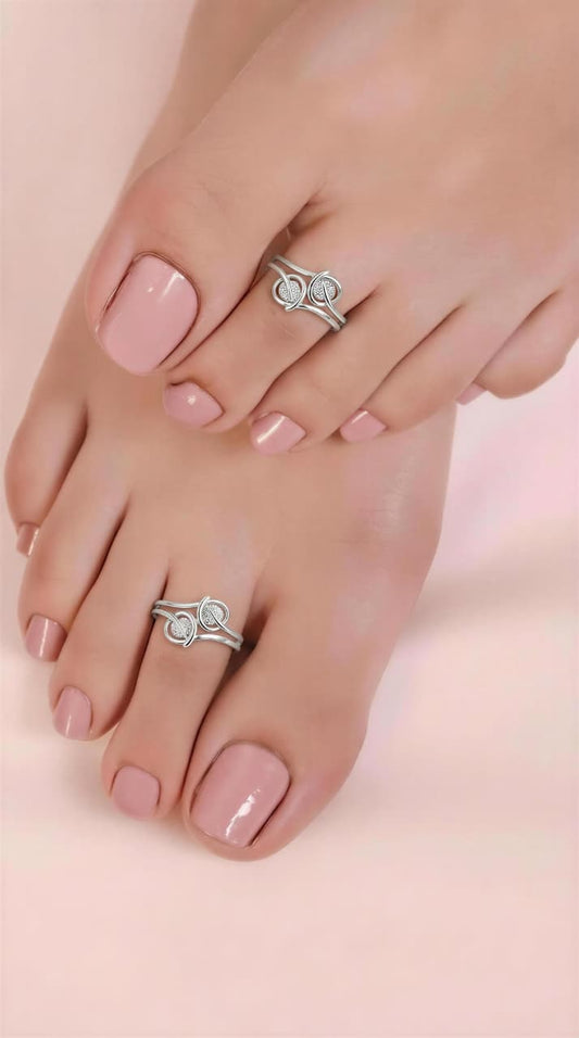 Silver Bloom 925 Toe Rings (Pair)