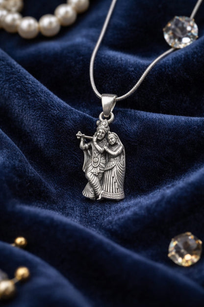 Radha Krishna 925 Silver Pendant