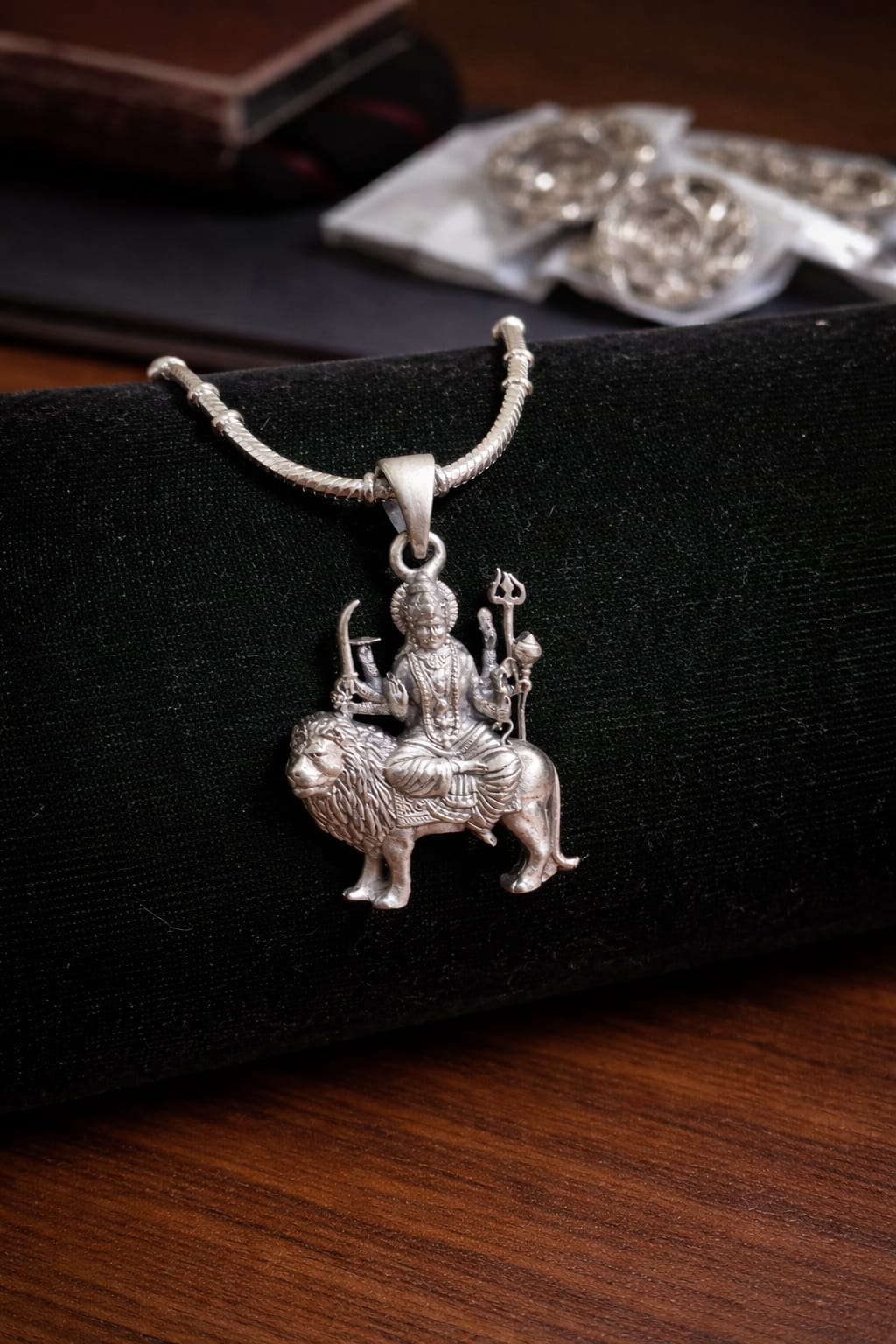 Maa Durga 925 Silver Pendant