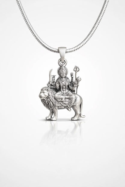 Maa Durga 925 Silver Pendant