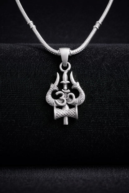 Trishul Om 925 Silver Pendant