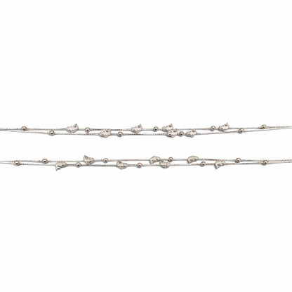 Fish Charm Beaded 925 Silver Anklet (Pair)