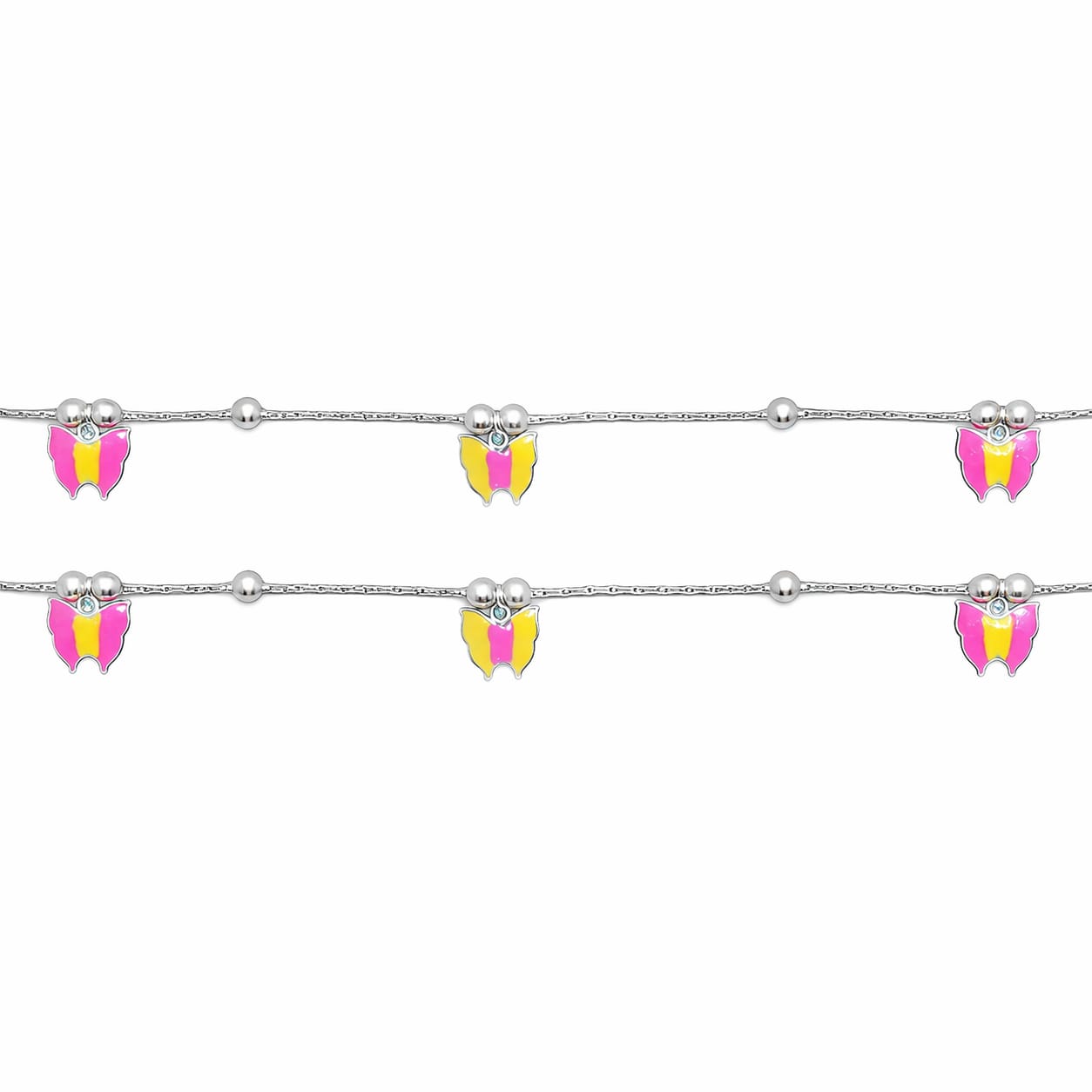 Color Pop Butterfly Anklet (Pair)