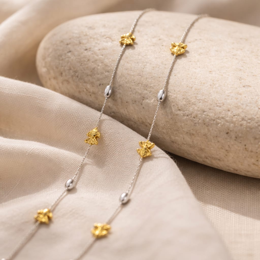 Dual Tone Fish Anklet (Pair)