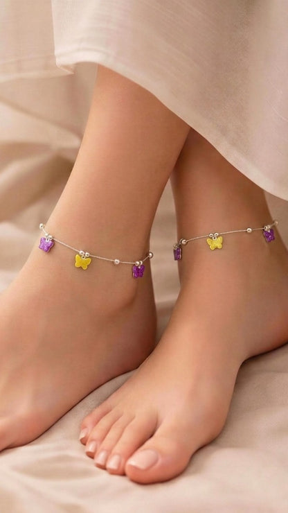 Dual Color Butterfly Anklet (Pair)