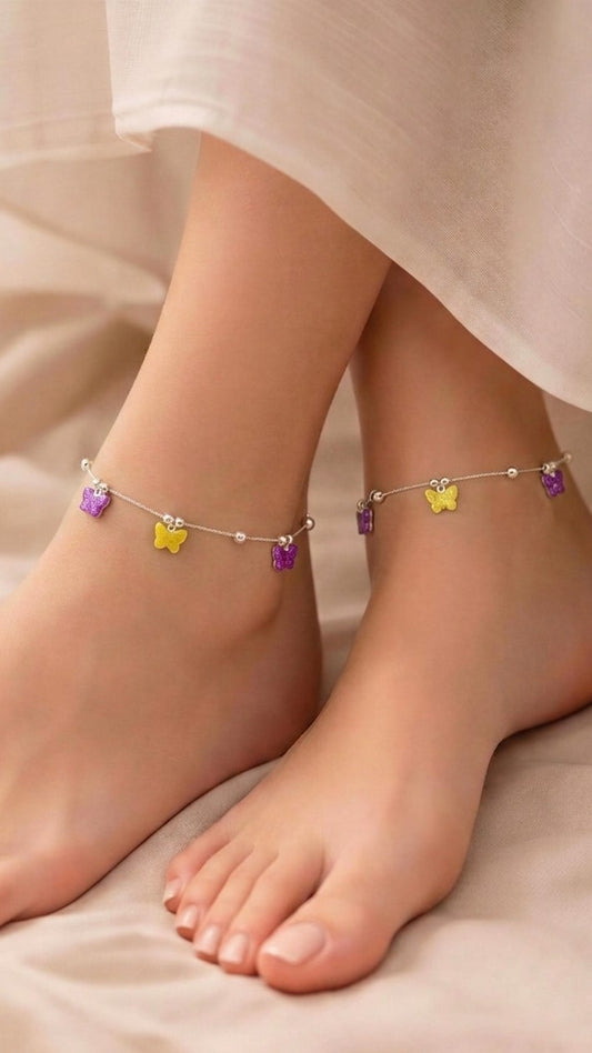 Dual Color Butterfly Anklet (Pair)