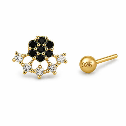 Noir Petal 925 Silver Nose Pin