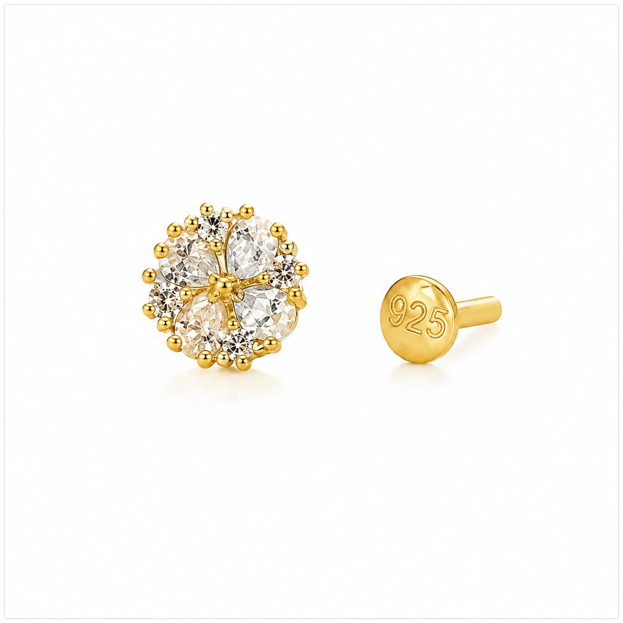 Ivory Blossom 925 Silver Nose Pin
