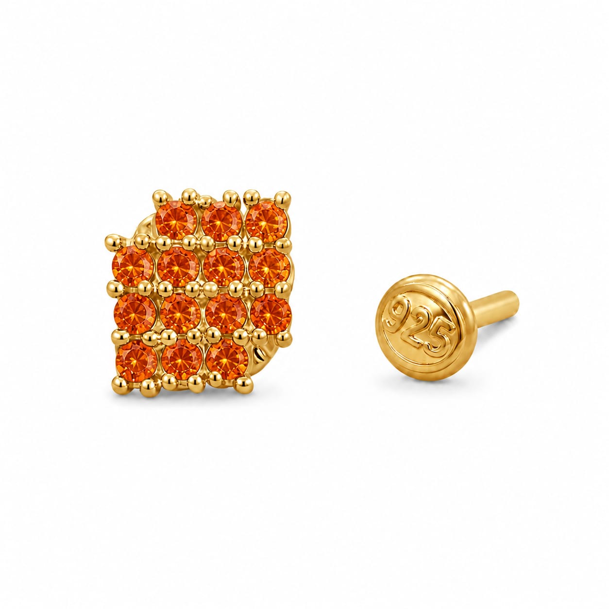 Coral Grid 925 Silver Nose Pin