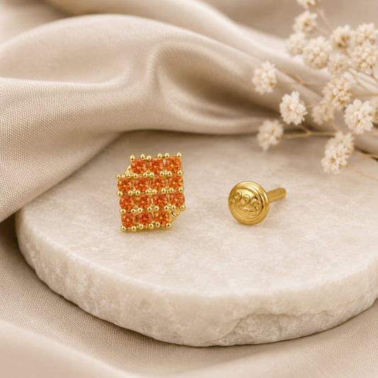 Coral Grid 925 Silver Nose Pin