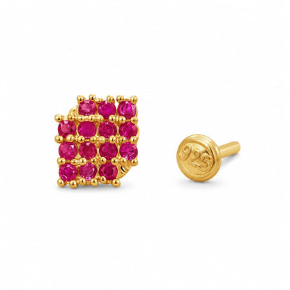 Ruby Grid 925 Silver Nose Pin