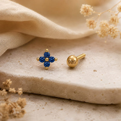 Azure Clover 925 Silver Nose Pin
