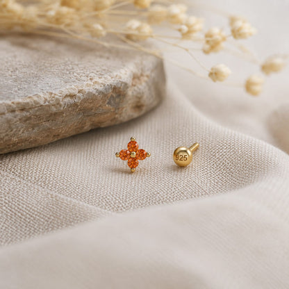 Sunflare Clover 925 Silver Nose Pin