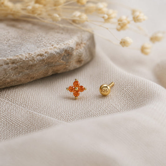 Sunflare Clover 925 Silver Nose Pin