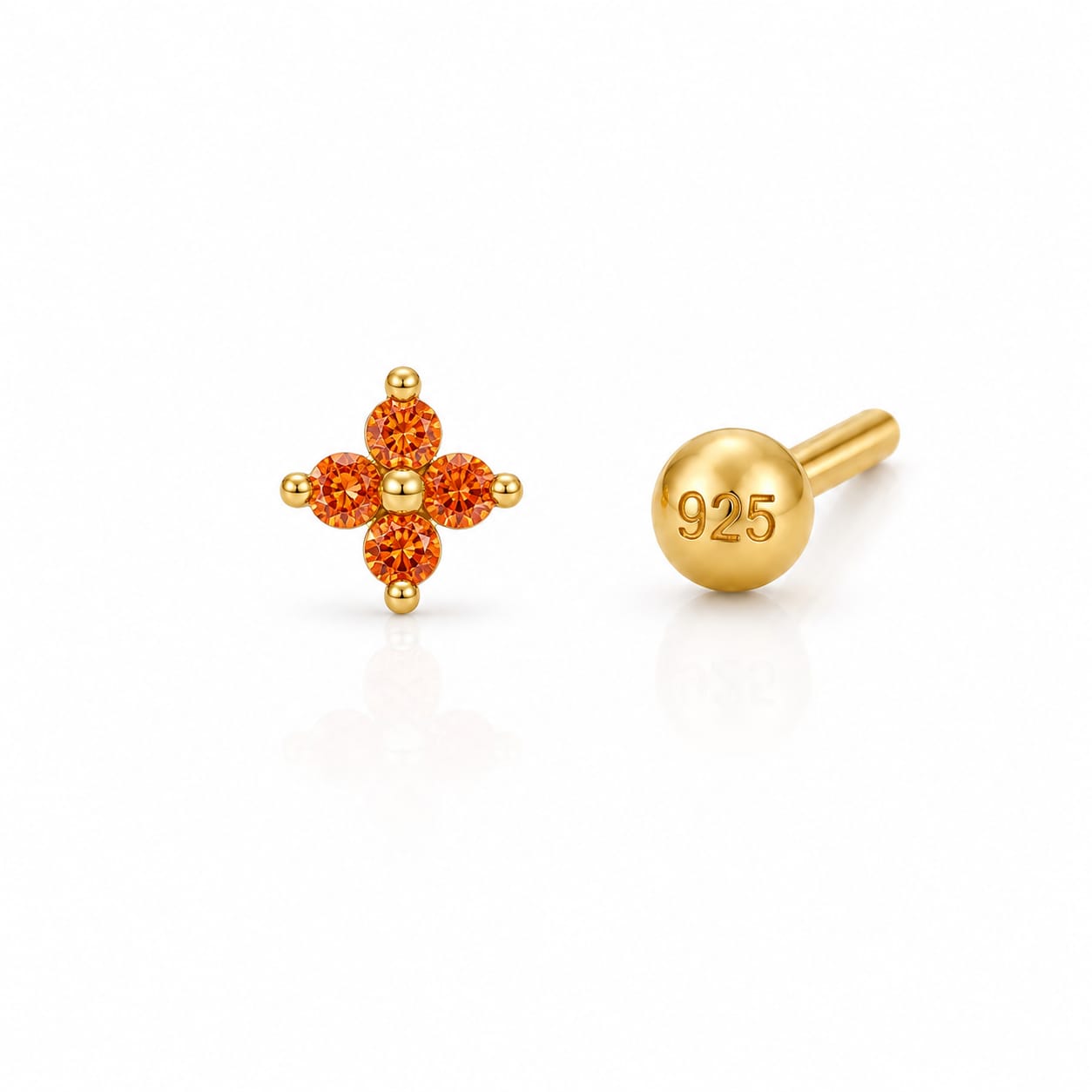 Sunflare Clover 925 Silver Nose Pin