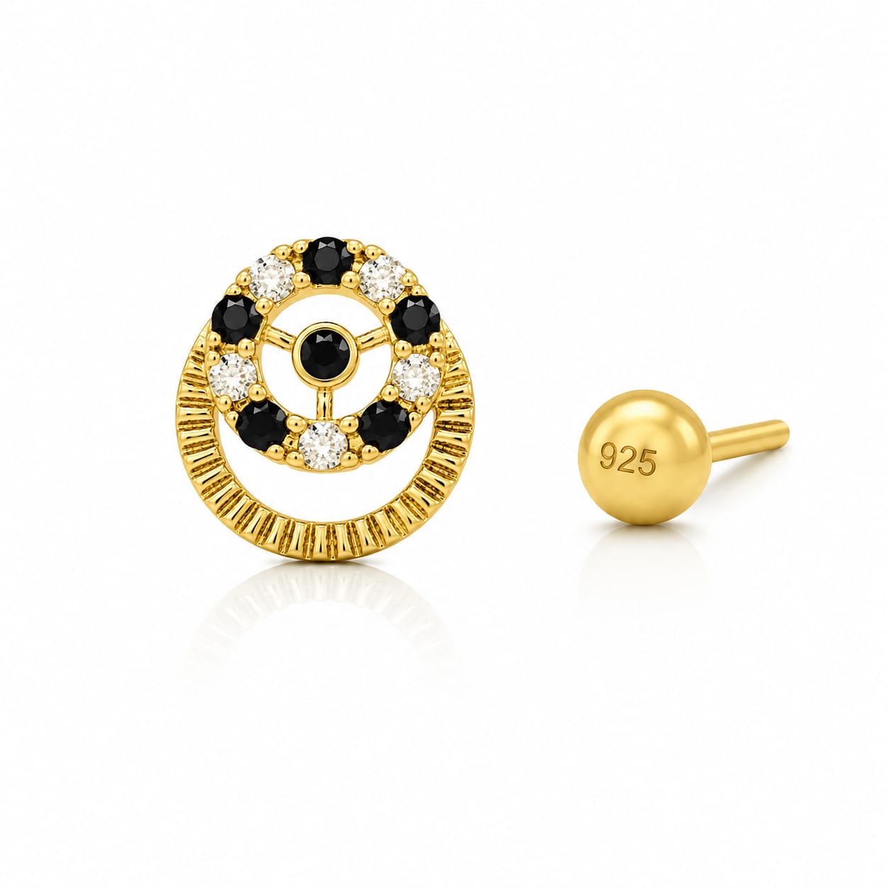 Midnight Halo 925 Silver Nose Pin