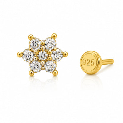 Snowflake Bloom 925 Silver Nose Pin