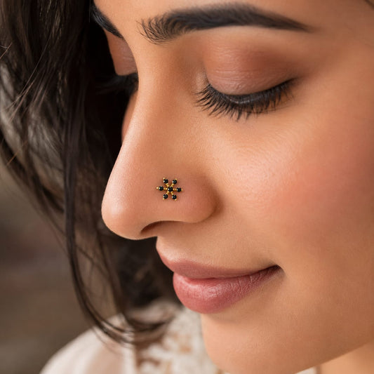 Dark Petal 925 Silver Nose Pin