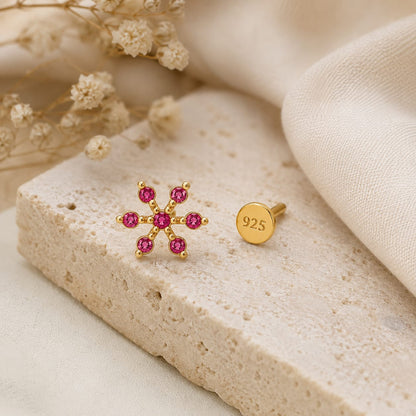 Pink Blossom 925 Silver Nose Pin