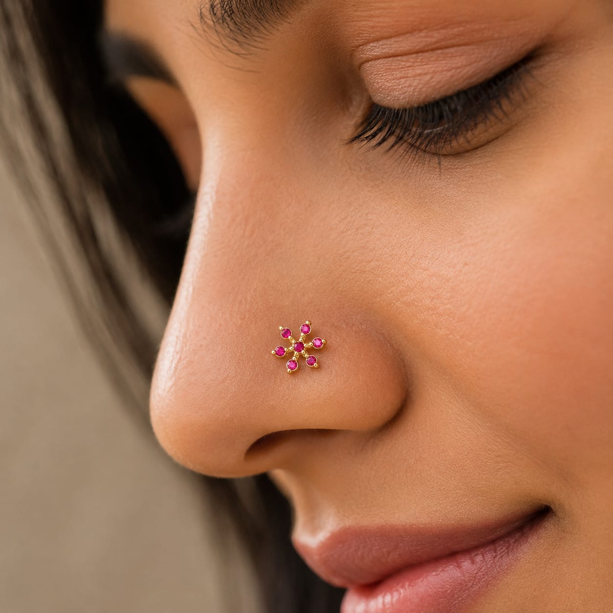 Pink Blossom 925 Silver Nose Pin