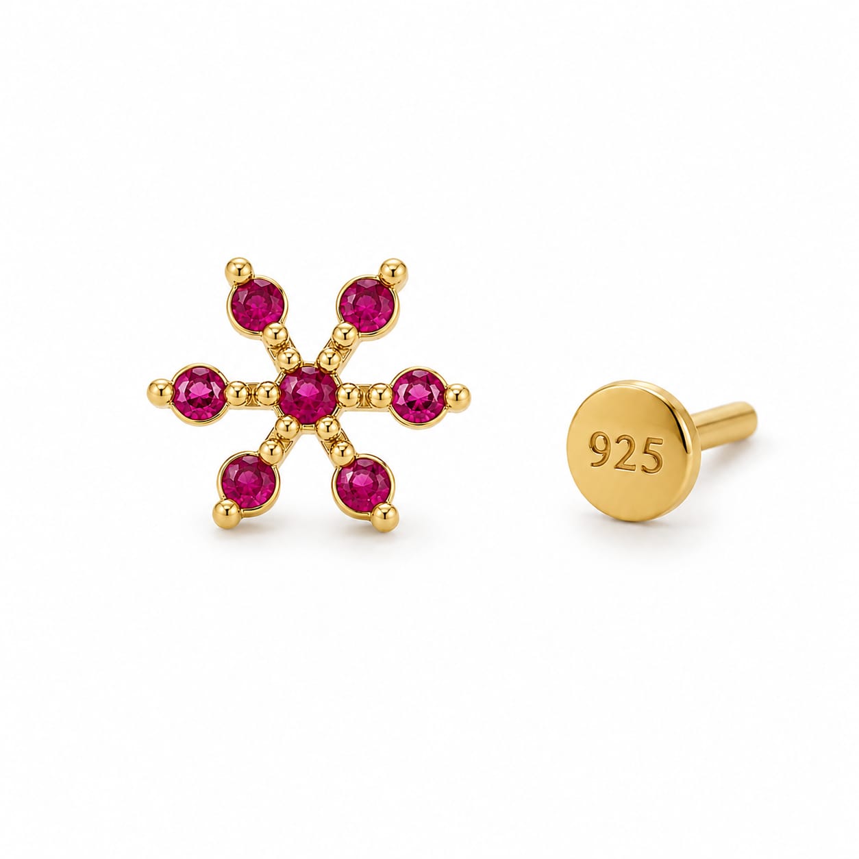 Pink Blossom 925 Silver Nose Pin