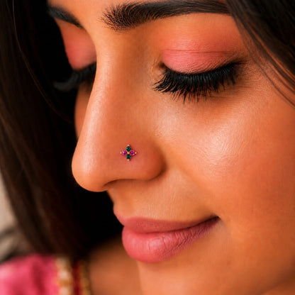Rangoli Bloom 925 Silver Nose Pin