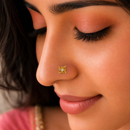 Swarna Swastik 925 Silver Nose Pin