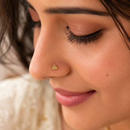 Trinetra Triangle 925 Silver Nose Pin