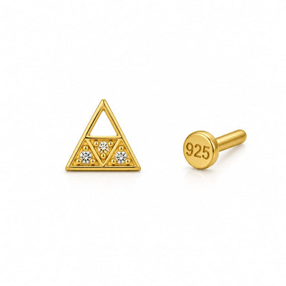 Trinetra Triangle 925 Silver Nose Pin