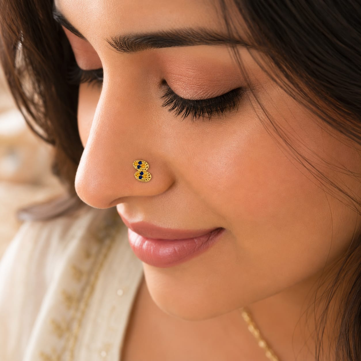 Surya Neel Twin 925 Silver Nose Pin