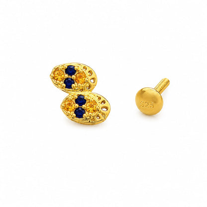 Surya Neel Twin 925 Silver Nose Pin