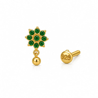 Marakata Drop 925 Silver Nose Pin