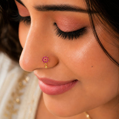 Rosé Drop 925 Silver Nose Pin