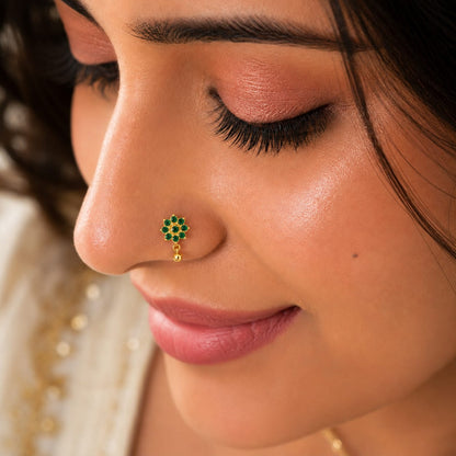 Marakata Drop 925 Silver Nose Pin