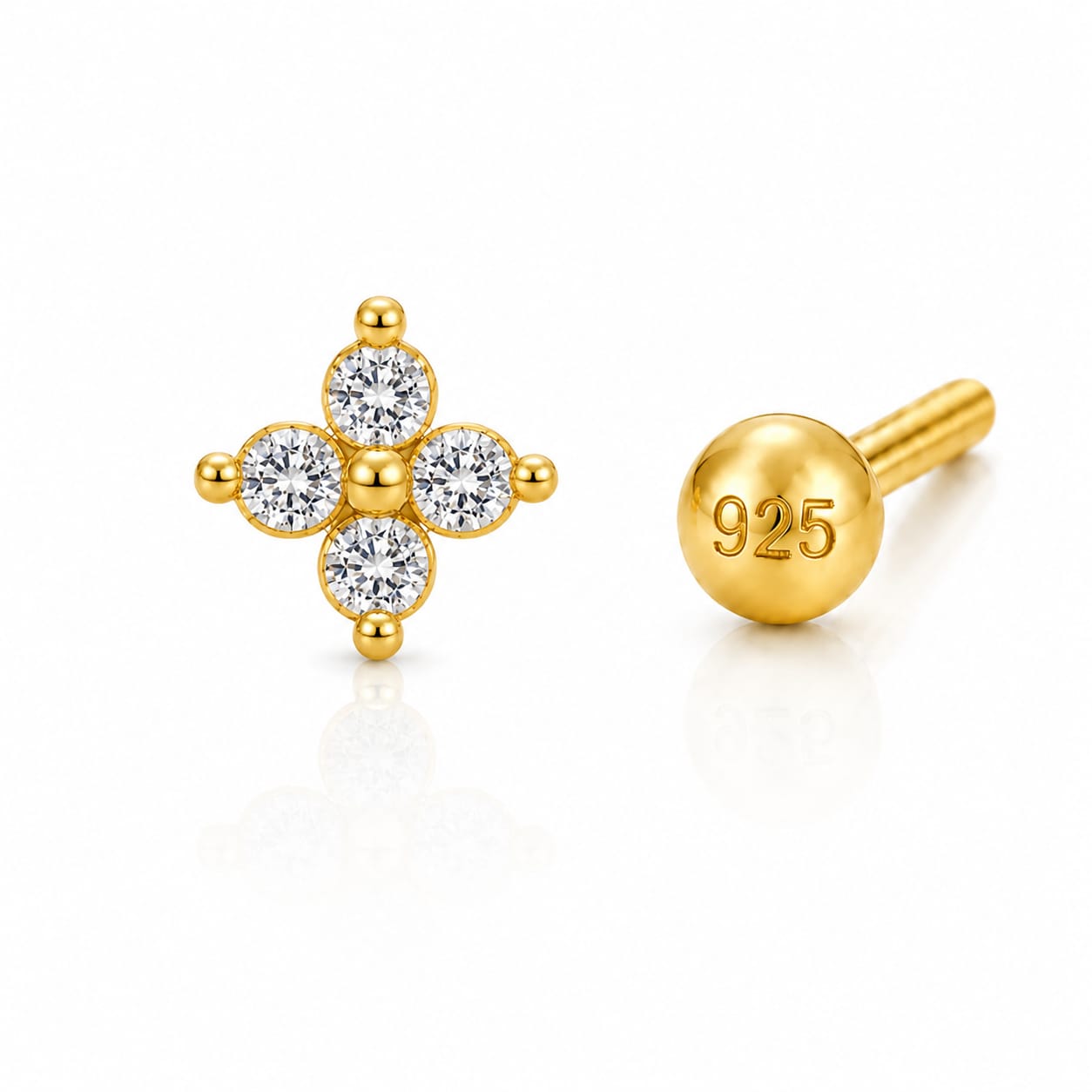 Noor Bloom 925 Silver Nose Pin