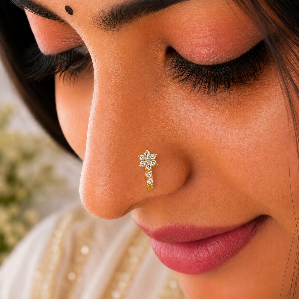 Celestial Bloom 925 Silver Nose Pin