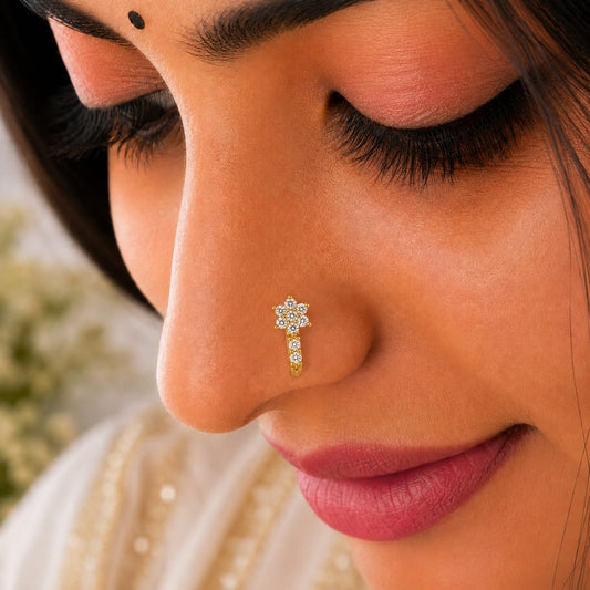 Celestial Bloom 925 Silver Nose Pin