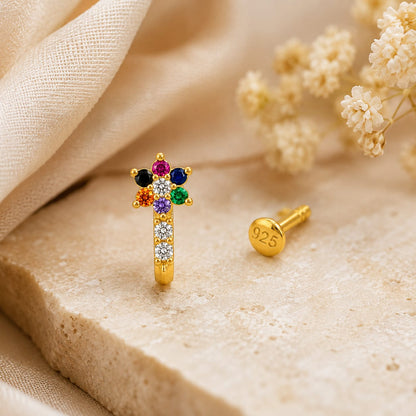 Aurora Bloom 925 Silver Nose Pin