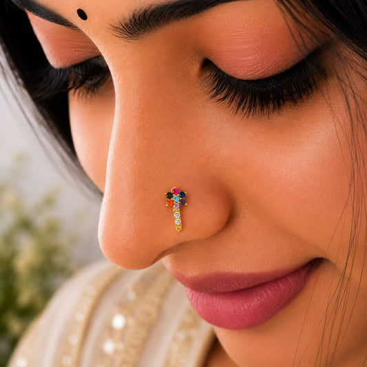 Aurora Bloom 925 Silver Nose Pin