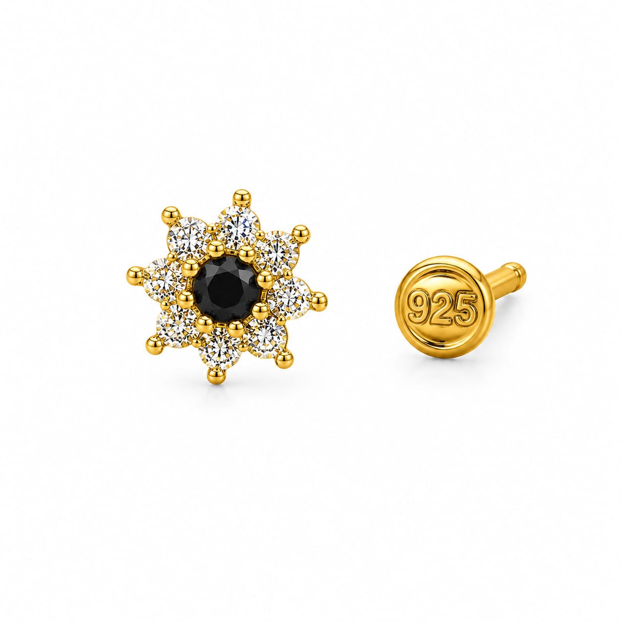 Aurora Petal 925 Silver Nose Pin