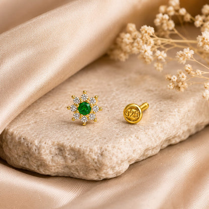 Forest Blossom 925 Silver Nose Pin