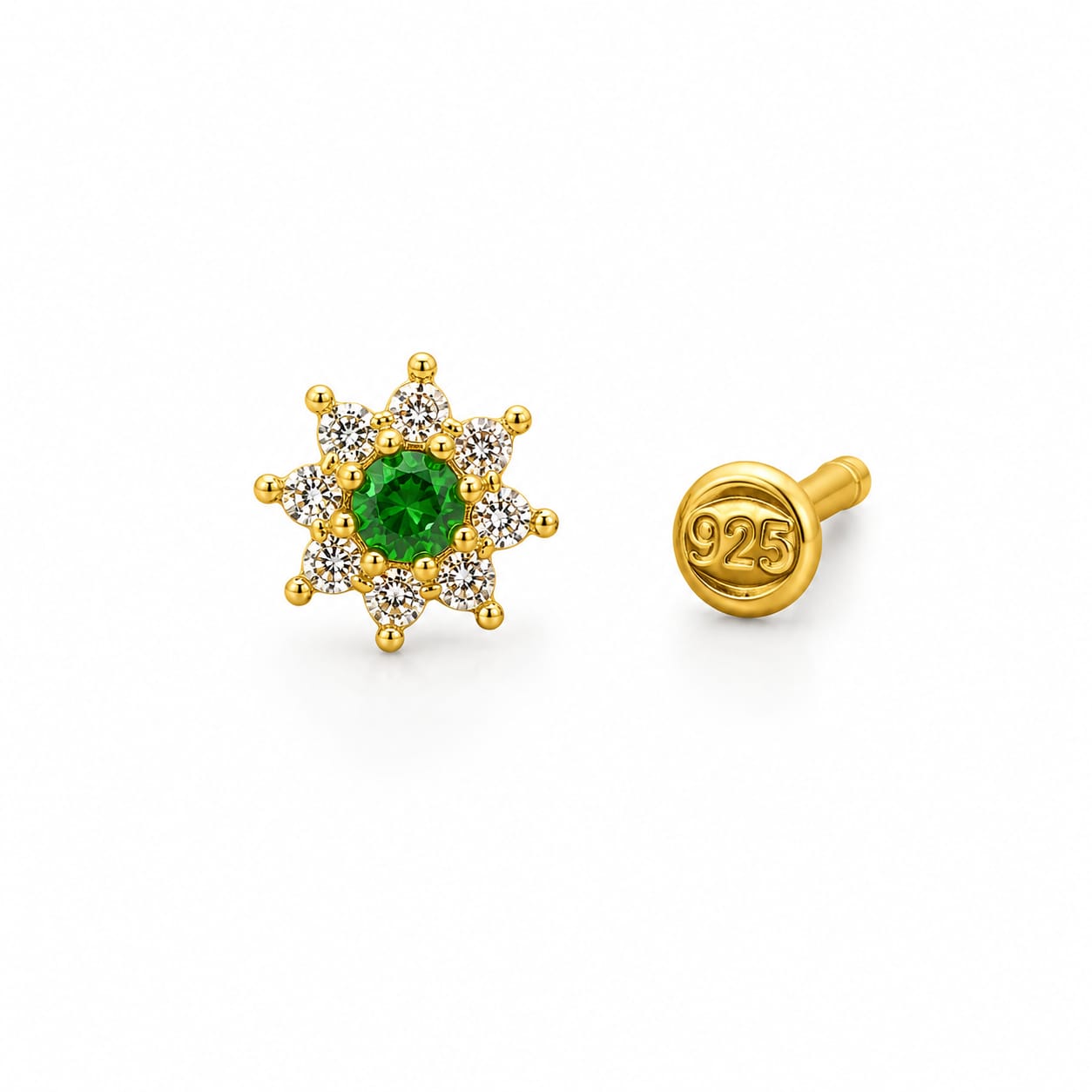 Forest Blossom 925 Silver Nose Pin