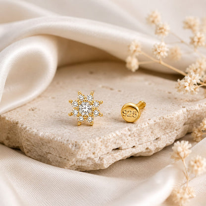 Snowflake Spark 925 Silver Nose Pin