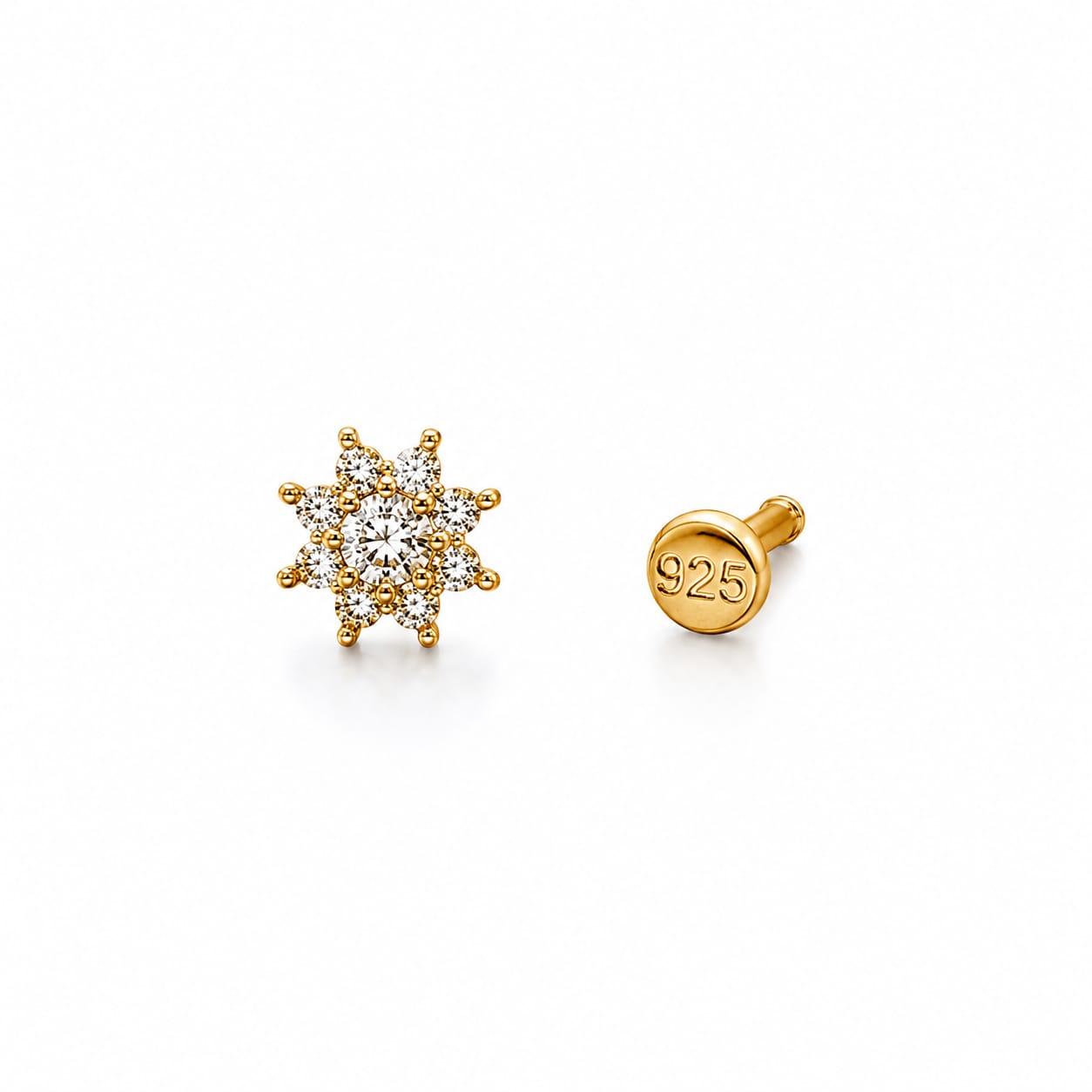 Snowflake Spark 925 Silver Nose Pin